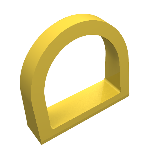 Fabuland, Window Arched 1.25 × 4 × 3 with Rounded Top Yellow