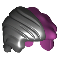 Hair Tidy Black Side and Purple Messy Side (Two Face) Schwarz