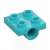 Platte speziell 2 × 2 mit 2 Pinlöcher Mittelazur