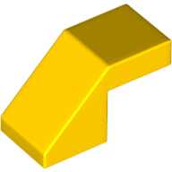 Brick Sloped 45° 2 × 1 with 2/3 Inverted Cutout and no stud Gelb