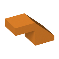 Brick Sloped 45° 2 × 1 with 2/3 Inverted Cutout and no stud Orange