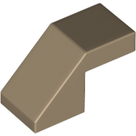 Brick Sloped 45° 2 × 1 with 2/3 Inverted Cutout and no stud Dunkelbeige