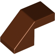 Brick Sloped 45° 2 × 1 with 2/3 Inverted Cutout and no stud Rotbraun