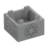 Container Box 2 × 2 × 1 Reinforced Bottom with Dark Bluish Grey Imperial Insignia print Hellblaugrau