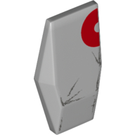 Large Figure Armor Plate, Small with Red Semi-circle Print Light Bluish Gray