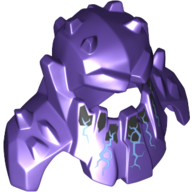 Helmet Armor, Shoulder Cover, Spikes, Lightning Print Dark Purple