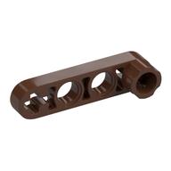 Technic Beam 1 × 4 Thin with Stud Connector Brown