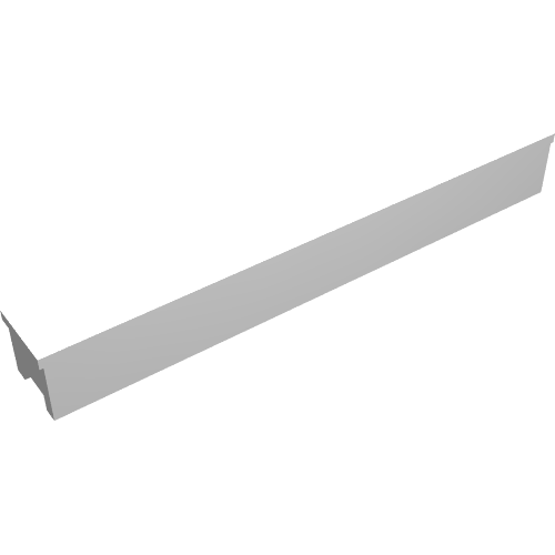 Brick Special 1 × 8 × 5/6 with No Top Studs and Channel on Ends White