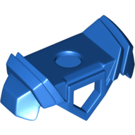 Minifig Neckwear Armor with Pentagonal Hole in Front, 2 Studs on Back, and Angular Shoulders with Trans-Dark Blue Ridges Pattern Blue