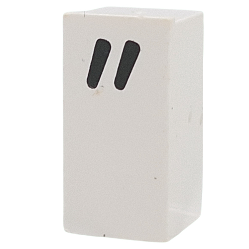 Tile Special 1 × 2 × 5/6 with Stud Hole in End with '"' print White