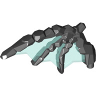 Creature Body Part, Wing, Rocky with Smooth Trans-Light Blue Membranes Pattern Schwarz