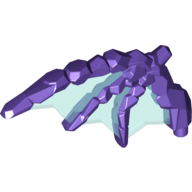 Creature Body Part, Wing, Rocky with Smooth Trans-Light Blue Membranes Pattern Dark Purple