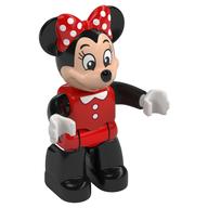 Duplo Figure Minnie Mouse with Red Swimsuit Print, and Black Legs Red