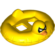 Minifig Hipwear Duck Swim Ring / Floatie / Inflatable with Black Batman Mask and Orange Bill Print Gelb