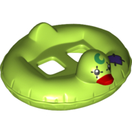 Minifig Hipwear Duck Swim Ring / Floatie / Inflatable with Dark Purple Patch, Green Crescent Moon and Red Bill Print Limette