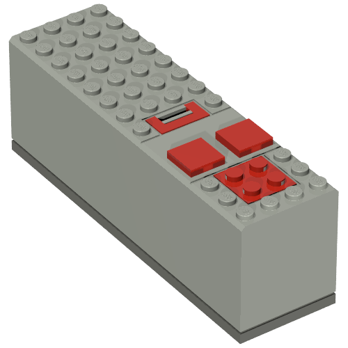 Battery Box, 9V 4 × 14 × 4 with Dark Gray Base [Complete Assembly] Light Gray