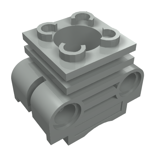 Technic Engine Cylinder with Side Slots Light Gray
