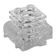 Technic Engine Cylinder without Side Slots, with Bottom Slots Transparent