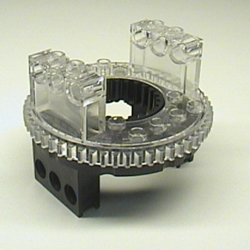 Technic Turntable Large Type 1, 56 Tooth with Trans-Clear Top [Complete Assembly] Black