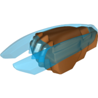 Waffe Ninjago Zeitklinge mit transparent-dunkelblauen Klauen und Klingen (Muster) in Perl-Kupfer