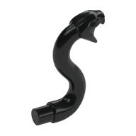 Animal, Snake Head with Open Mouth, Fangs and Curved Neck with Bar Black