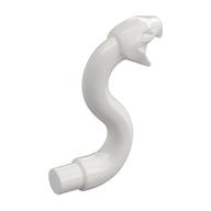 Animal, Snake Head with Open Mouth, Fangs and Curved Neck with Bar White