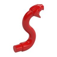 Animal, Snake Head with Open Mouth, Fangs and Curved Neck with Bar Red