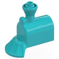 Duplo Train Front, Steam Engine with Cow Catcher [Plain] Medium Azure