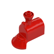 Duplo Train Front, Steam Engine with Cow Catcher [Plain] in Red