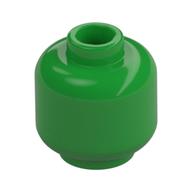 Minifig Head [Plain] [Vented Stud - 2 Holes] Bright Green