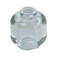 Minifig Head [Plain] [Vented Stud - 2 Holes] Opal Trans-Clear