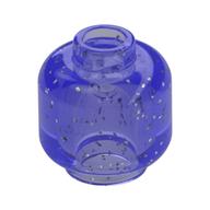 Minifig Head [Plain] [Vented Stud - 2 Holes] Glitter Trans-Purple
