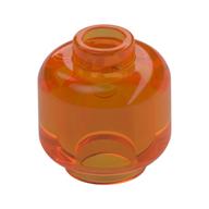 Minifig Head [Plain] [Vented Stud - 2 Holes] Transparent-Orange