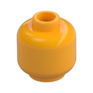 Minifig Head [Plain] [Vented Stud - 2 Holes] Leuchtendes Hellorange