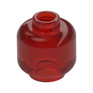 Minifig Head [Plain] [Vented Stud - 2 Holes] Trans-Red