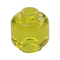 Minifig Head [Plain] [Vented Stud - 2 Holes] Transparent-Gelb