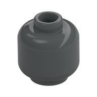 Minifig Head [Plain] [Vented Stud - 2 Holes] Dark Bluish Gray