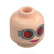 Minifig Head Doc Ock, Silver Goggles, Red Glasses, Peach Lip Hellnougat