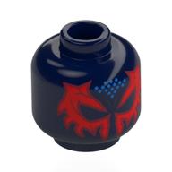 Minifig Head Spider-Man, Red Eye Mask, Blue Dots Dunkelblau