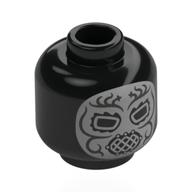 Minifig Head Death Eater, Silver Mask Black
