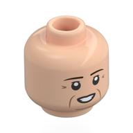 Minifig Head Michael Schumacher, Eyebrows, Wrinkles, Strained Open Mouth Smile Print Hellnougat