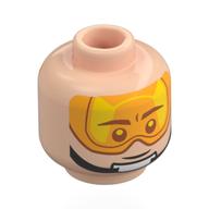Minifig Head Luke Skywalker, Orange Visor, Black Chin Strap in 
