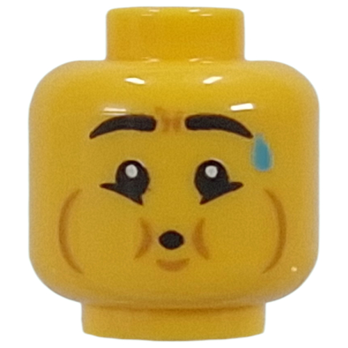 Minifig Head Tuba Player, Full Blowing Cheeks Gelb