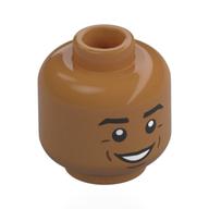 Minifig Head Kylian Mbappé, Black Eyebrows, Cheek Lines, Open Mouth Smile Mittelnougat