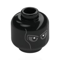 Minifig Head Tarantula, Dark Bluish Grey Eyes, Lines, Knot in Back Black