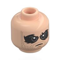 Minifig Head Winter Soldier, Stubbled Beard, Black Eyepaint / Black Mask, Silver Goggles Hellnougat