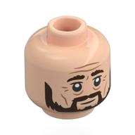 Minifig Head Sirius Black, Dark Brown Eyebrows, Beard, Wrinkles, Neutral / Light Aqua Face, Black Bears, Bubbles Hellnougat
