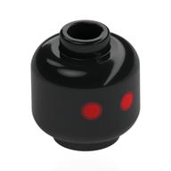 Minifig Head Jawa, Red Eyes Black
