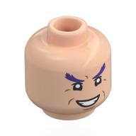 Minifig Head Wapol, Dark Purple Eyebrows, Mean Smile / Screaming Hellnougat
