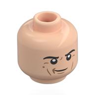 Minifig Head Alan Grant, Black Eyebrows, Nougat Lines, Lopsided Smile Hellnougat